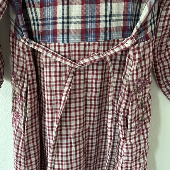 Vintage Y2K April Cornel Damask Print Pleat Front Dress Medium Maxi - Picture 7 of 14